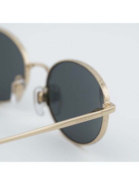 Burberry BE3169 110987 Sunglasses Light Gold Oval Frame, Dark Grey Lenses - Picture 6 of 11